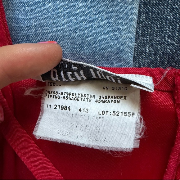 Byer Too! Vintage red mini dress cocktail party made in USA size 9 - Picture 4 of 13